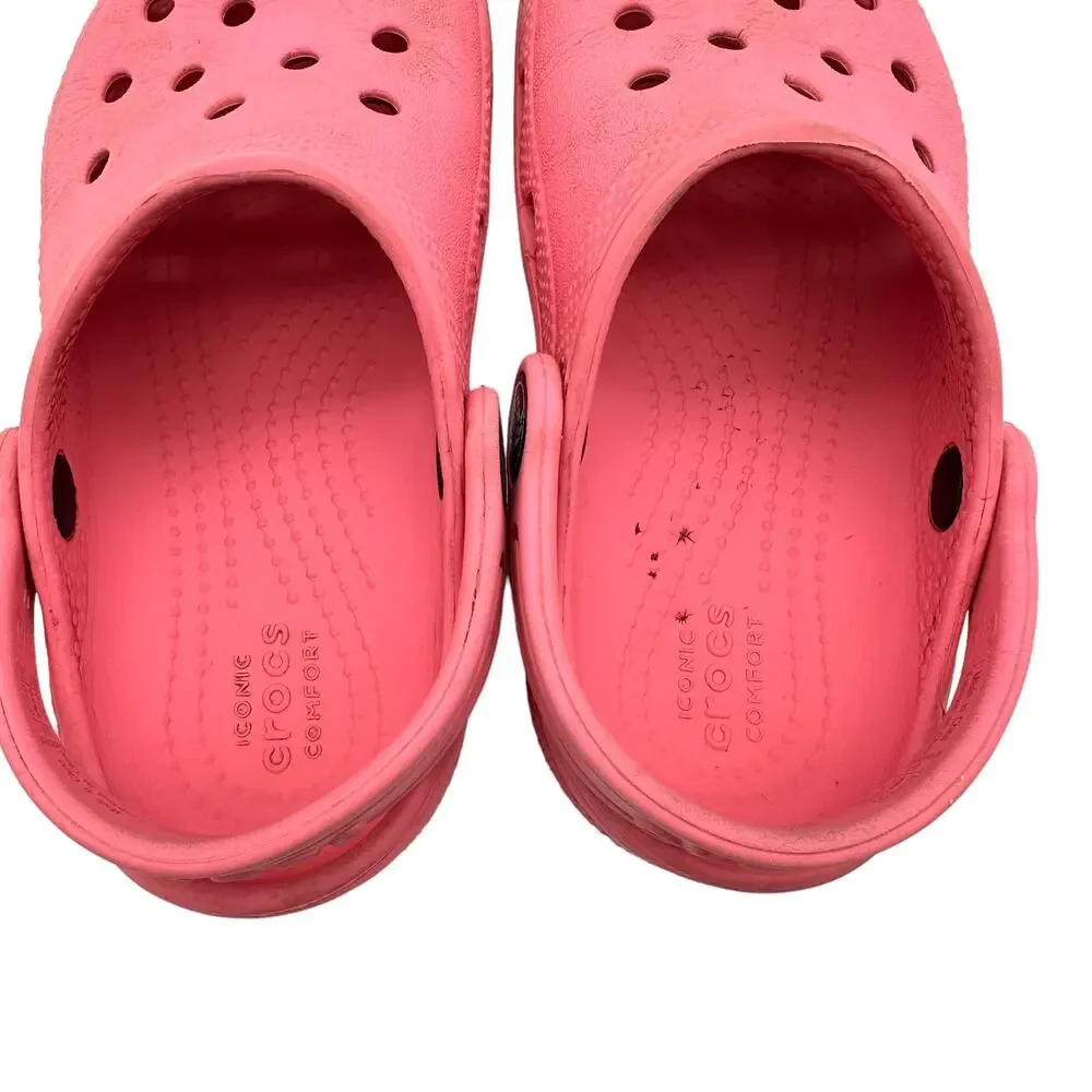 Crocs Girls Kids Sz: C10 Pink Rubber Versatile Classic Slingback Strap Clog